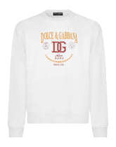 Jersey sweatshirt with DG logo print - | Dolce & Gabbana