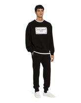 Jersey sweatshirt with DG logo tag embroidery - | Dolce & Gabbana