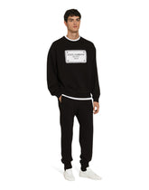Jersey sweatshirt with DG logo tag embroidery - | Dolce & Gabbana
