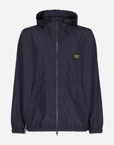 Nylon jacket with hood and branded tag - | Dolce & Gabbana