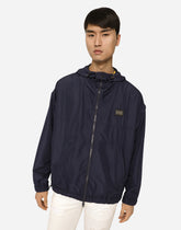 Nylon jacket with hood and branded tag - | Dolce & Gabbana