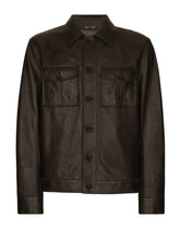 Openwork leather jacket with brand plate - | Dolce & Gabbana