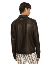 Openwork leather jacket with brand plate - | Dolce & Gabbana