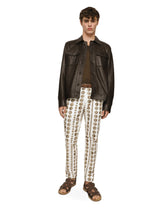 Openwork leather jacket with brand plate - | Dolce & Gabbana