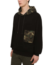 JERSEY HOODIE WITH CAMOUFLAGE DETAILS - | Dolce & Gabbana