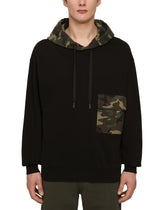 JERSEY HOODIE WITH CAMOUFLAGE DETAILS - | Dolce & Gabbana