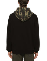 JERSEY HOODIE WITH CAMOUFLAGE DETAILS - | Dolce & Gabbana