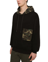 JERSEY HOODIE WITH CAMOUFLAGE DETAILS - | Dolce & Gabbana