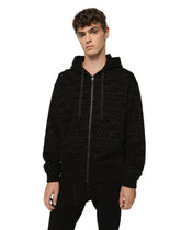 Jersey zip-up hoodie with flocked logo - | Dolce & Gabbana