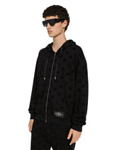Zip-up hoodie with all-over DG print - | Dolce & Gabbana