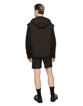 Nylon vest with hood and logo plaque - | Dolce & Gabbana
