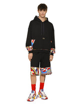 Jersey hoodie with printed details - | Dolce & Gabbana