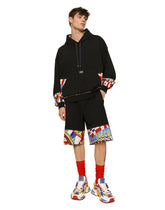 Jersey hoodie with printed details - | Dolce & Gabbana