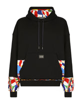 Jersey hoodie with printed details - | Dolce & Gabbana