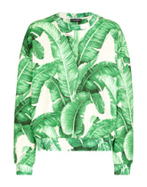 Round-neck sweatshirt with banana tree print - | Dolce & Gabbana