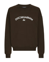 Round-neck sweatshirt with Dolce&Gabbana logo print - | Dolce & Gabbana