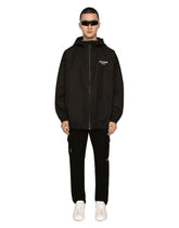 Hooded nylon jacket with DGVIB3 patch - | Dolce & Gabbana