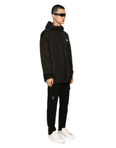Hooded nylon jacket with DGVIB3 patch - | Dolce & Gabbana