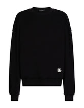 Round-neck sweatshirt with banana tree print - | Dolce & Gabbana