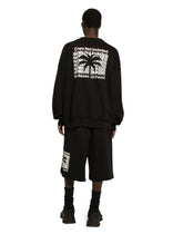 Round-neck sweatshirt with banana tree print - | Dolce & Gabbana