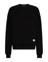 Round-neck sweatshirt with banana tree print - | Dolce & Gabbana