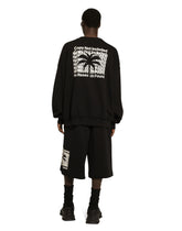 Round-neck sweatshirt with banana tree print - | Dolce & Gabbana