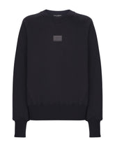 Round-neck sweatshirt with Dolce&Gabbana logo tag - | Dolce & Gabbana