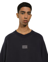 Round-neck sweatshirt with Dolce&Gabbana logo tag - | Dolce & Gabbana