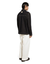 Denim blouson jacket with zip and logo tag - | Dolce & Gabbana