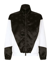 Zip-up nylon jacquard jacket with DG logo - | Dolce & Gabbana