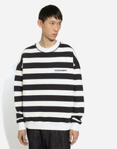 Striped round-neck sweatshirt with Marina print - | Dolce & Gabbana