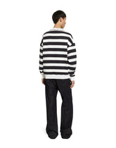 Striped round-neck sweatshirt with Marina print - | Dolce & Gabbana