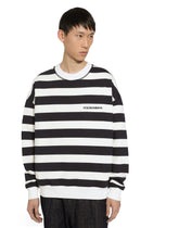Striped round-neck sweatshirt with Marina print - | Dolce & Gabbana
