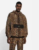 Hooded jacket with leopard-print Crespo - | Dolce & Gabbana