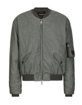 Oversize linen bomber jacket - | Dolce & Gabbana