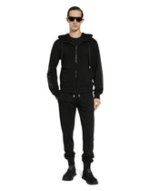 Cotton jersey hoodie with DG embroidery - | Dolce & Gabbana