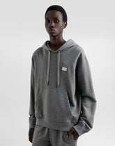 Cotton hoodie with plaque - | Dolce & Gabbana