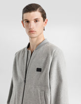 Cashmere and wool bomber jacket with tag - | Dolce & Gabbana
