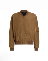 Technical fabric bomber jacket with tag - | Dolce & Gabbana