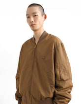 Technical fabric bomber jacket with tag - | Dolce & Gabbana