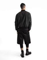 Padded bomber jacket in technical fabric with plaque - | Dolce & Gabbana