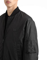 Padded bomber jacket in technical fabric with plaque - | Dolce & Gabbana