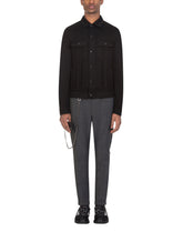 Washed black stretch denim jacket - | Dolce & Gabbana