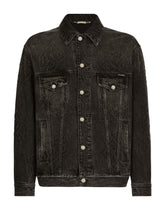 Denim jacket with laser-etched DG logo - | Dolce & Gabbana