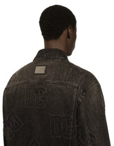 Denim jacket with laser-etched DG logo - | Dolce & Gabbana