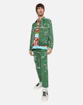 Overdyed stretch denim jacket - | Dolce & Gabbana
