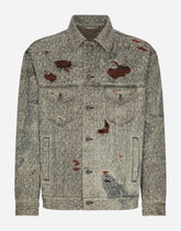 Denim jacket with laser-etched Dolce&Gabbana logo - | Dolce & Gabbana