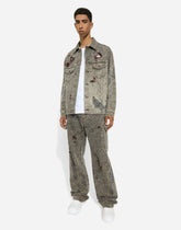 Denim jacket with laser-etched Dolce&Gabbana logo - | Dolce & Gabbana