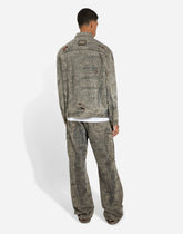 Denim jacket with laser-etched Dolce&Gabbana logo - | Dolce & Gabbana