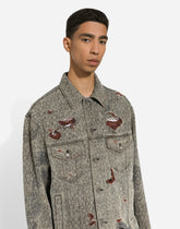 Denim jacket with laser-etched Dolce&Gabbana logo - | Dolce & Gabbana